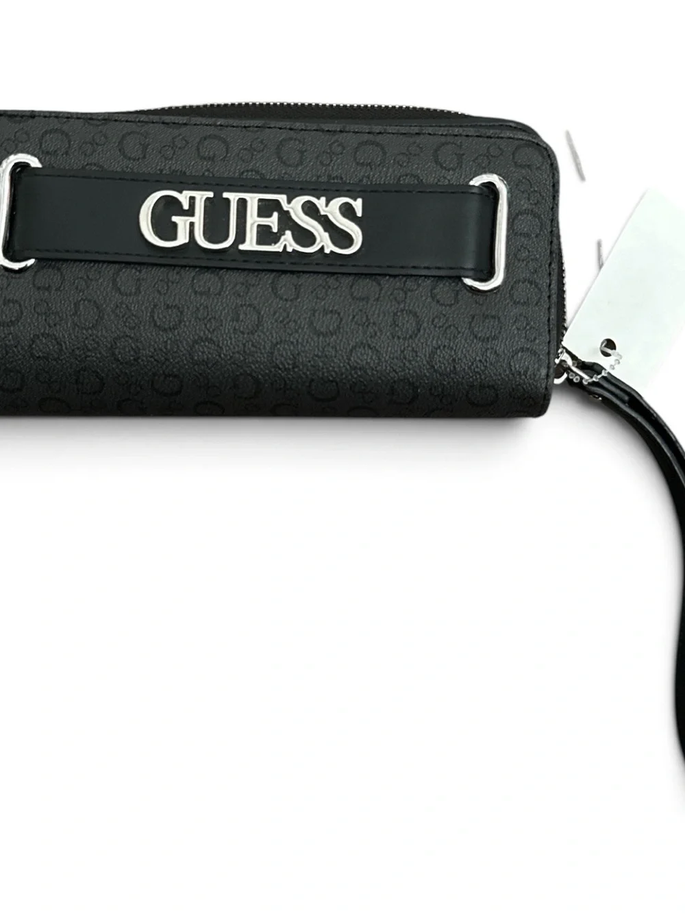 Guess Black Logo Strap Wristlet